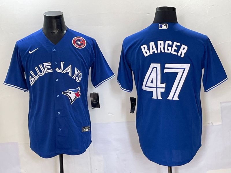 Men Toronto Blue Jays 47 Barger Blue Game 2025 Nike MLB Jersey style 002